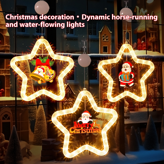 Christmas Pendant Decoration, Star Light Decoration For Window Door For Holiday